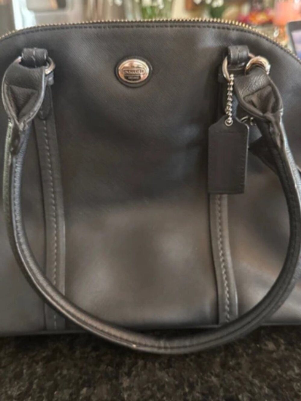 Black Coach Peyton Cora Domed Satchel